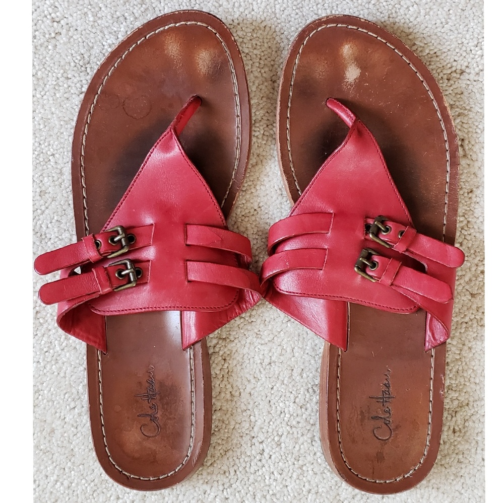 Cole Haan red leather sandal